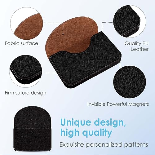 xiviers Business Card Holder，PU Leather Business Card Case Color Printing Pattern Card Holder Wallet，Pockets Magnetic Credit Card Holders for Men and Women，Black - Image 3
