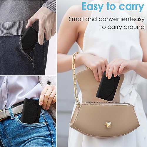 xiviers Business Card Holder，PU Leather Business Card Case Color Printing Pattern Card Holder Wallet，Pockets Magnetic Credit Card Holders for Men and Women，Black - Image 5