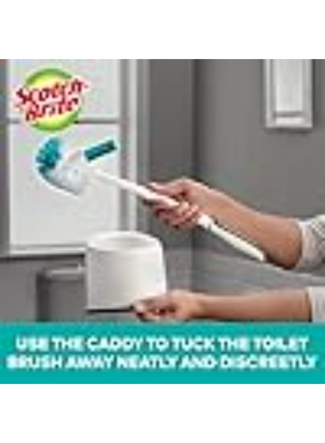 سكوتش برايت Scotch-Brite Premium Toilet Plastic Brush with Container, Anti-Microbial bristle protection, No Bacterial Odor, neatly tucked, long handle, aesthetic design - Image 4
