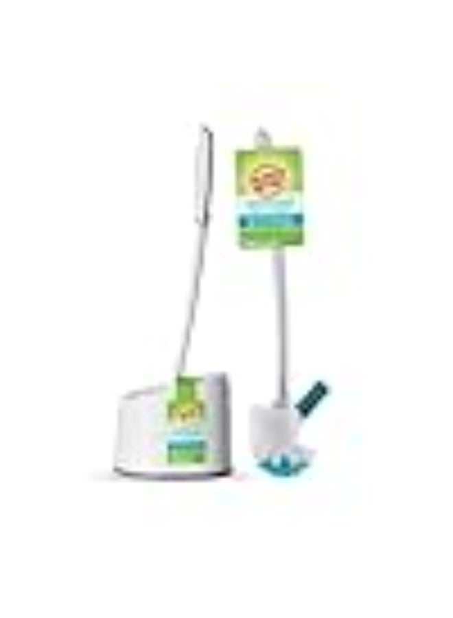 سكوتش برايت Scotch-Brite Premium Toilet Plastic Brush with Container, Anti-Microbial bristle protection, No Bacterial Odor, neatly tucked, long handle, aesthetic design - Image 1