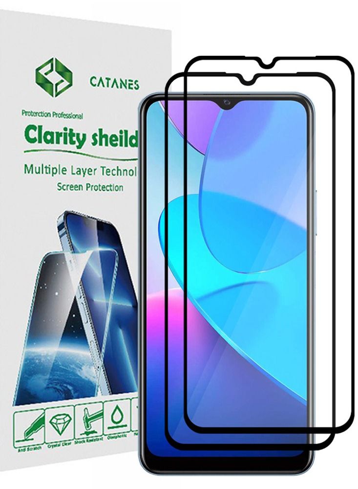 CATANES 2 Pack For Vivo Y11s Screen Protector Tempered Glass Full Glue Back - Image 1