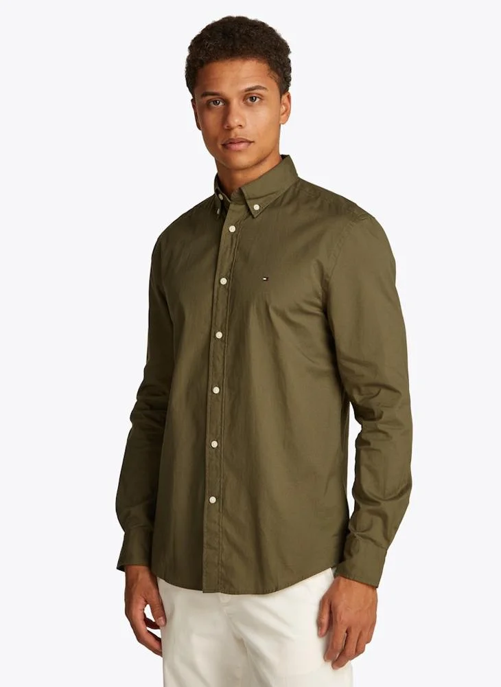 TOMMY HILFIGER Core Flex Button Down  Regular Fit Poplin Shirt