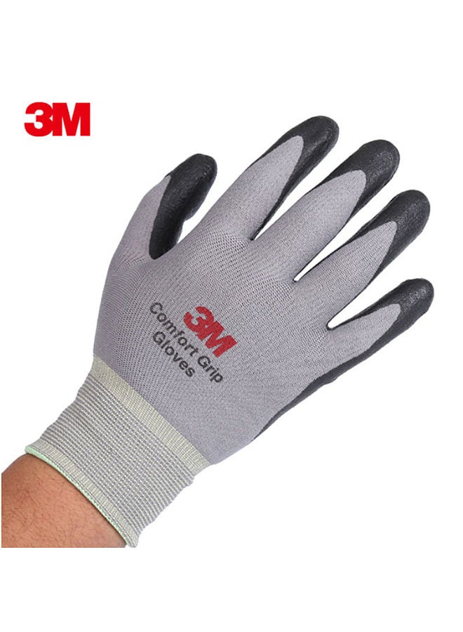3M 1 Pair Comfort Grip Glove Nitrile Rubber Protective Gloves Cut Resistance Gloves Work Gloves Stretch Fit High quality Coated General Use Size L - Image 1