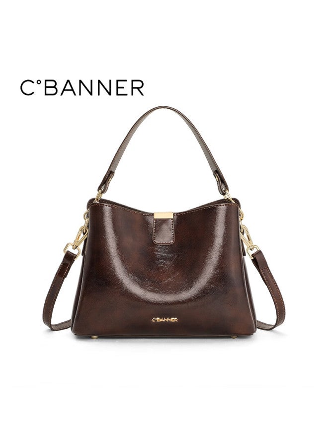 C.banner Leather Bucket Bag For Women Large Capacity Crossbody Shoulder Handbag Birthday New Year Gift For Girlfriend - Image 3