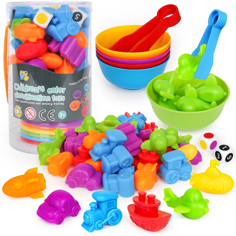 kizh Counting Transport Matching Game with Sorting Cups Sensory Sorting Colors Counting Toys with Games Dice Montessori Training Preschool Educational Learning Toy Gifts for Toddlers Kids 3 4 5 6 - Image 3