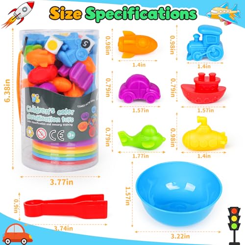kizh Counting Transport Matching Game with Sorting Cups Sensory Sorting Colors Counting Toys with Games Dice Montessori Training Preschool Educational Learning Toy Gifts for Toddlers Kids 3 4 5 6 - Image 5