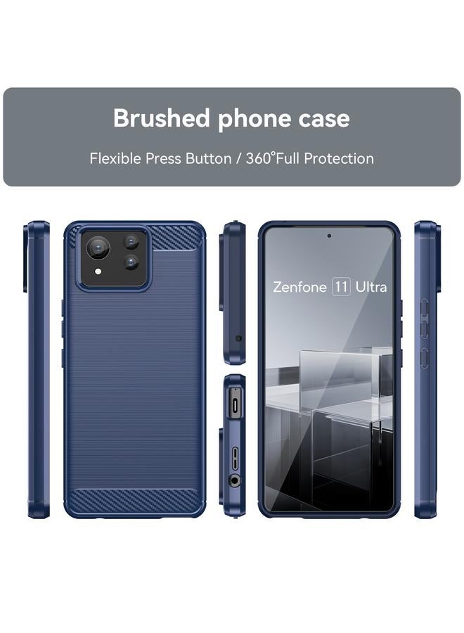 S-TOP Case For Asus Zenfone 11 Ultra Brushed Texture Carbon Fiber TPU Case - Image 2