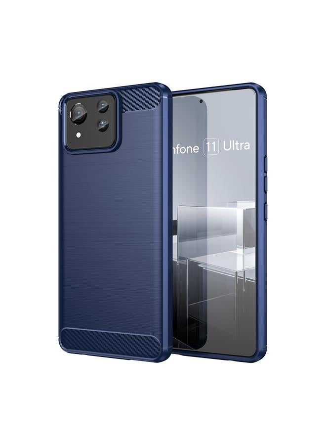 S-TOP Case For Asus Zenfone 11 Ultra Brushed Texture Carbon Fiber TPU Case - Image 1