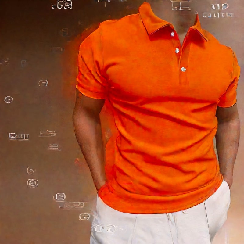Men's Short Sleeve Polo Shirt Button Placket Casual Fit Summer Top - Image 4