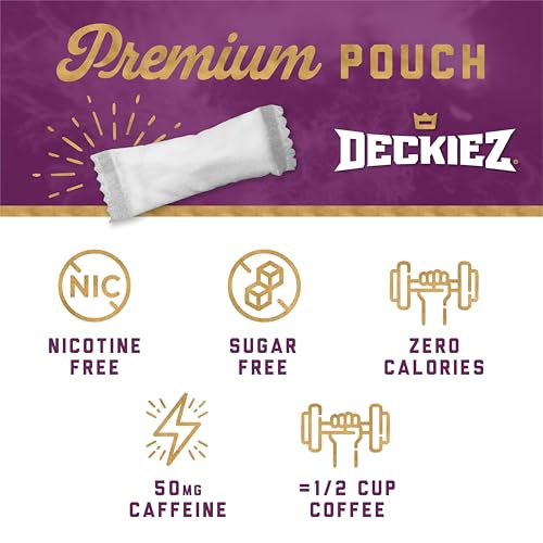 Deckiez Energy Pouches, 5 Cans (100 Pouches), Sugar Free Caffeine Supplement, Coffee Pouches & Energy Drink Alternative, 50mg Caffeine Pouches, Berry Flavor - Image 4