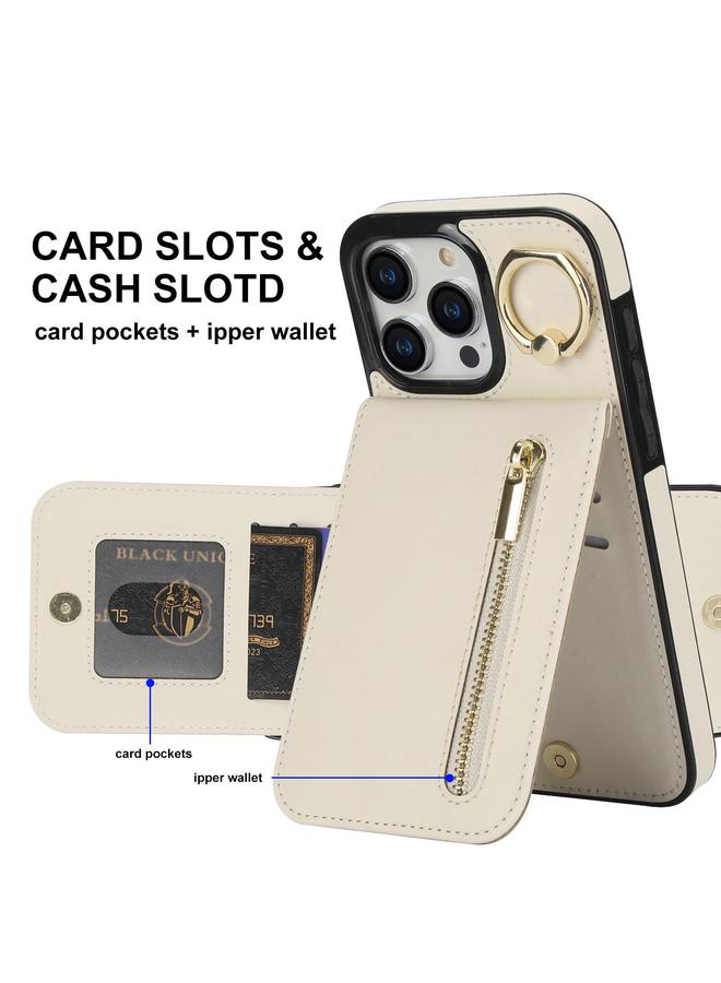 S-TOP Case For iPhone 15 Pro Retro Ring and Zipper RFID Card Slot Phone Case - Image 4