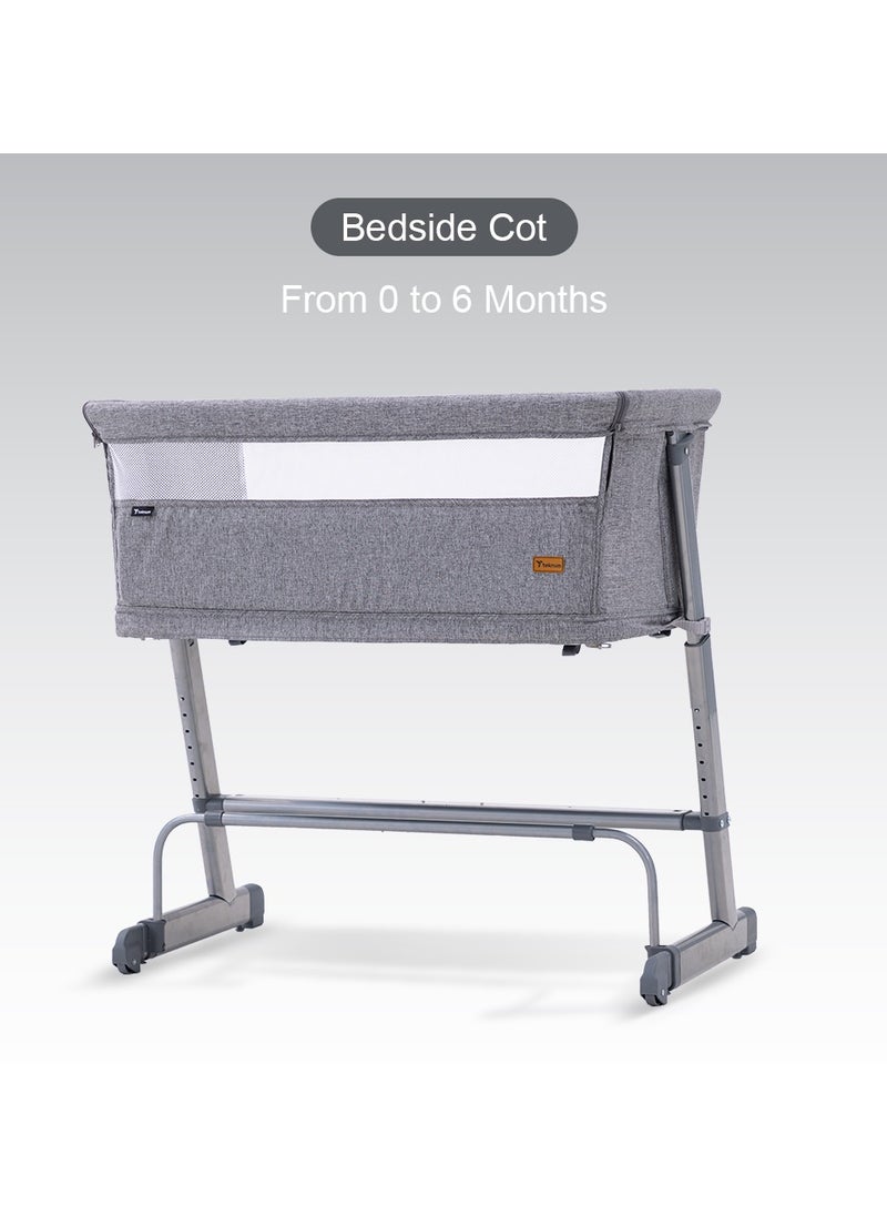 TEKNUM Teknum All In One, 0-4 Years Bedside Crib Cot & Sofa Expansion Pack - Grey  - Image 2