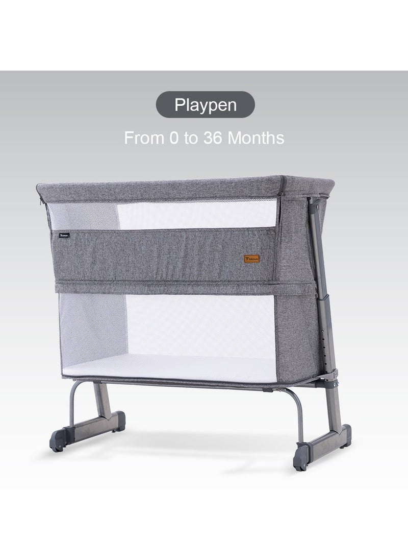TEKNUM Teknum All In One, 0-4 Years Bedside Crib Cot & Sofa Expansion Pack - Grey  - Image 4