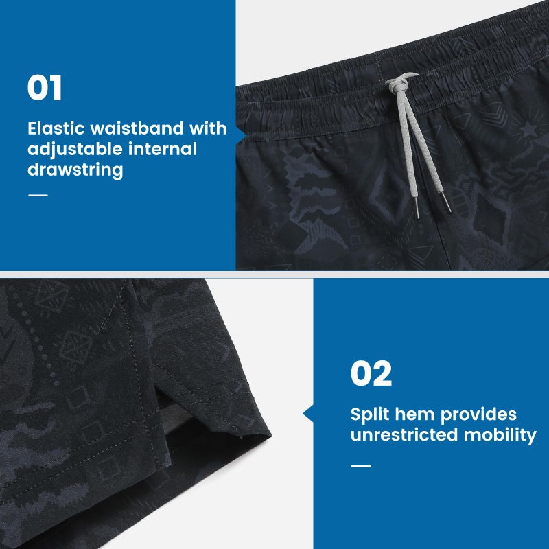 maamgic Gym Shorts for Men 7 inch Inseam with Liner Stretch 2 in 1 Workout Shorts Men Quick Dry Athletic Running Shorts Totem Black Large - Image 4