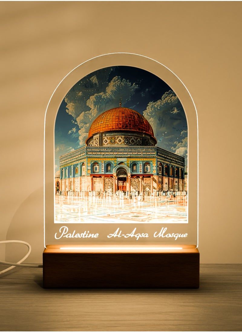 GALADUNE LED Acrylic Night Light, Dome of the Rock, suitable for Ramadan and Islamic celebrations, home decoration, cafe decoration, night lighting  - Image 1