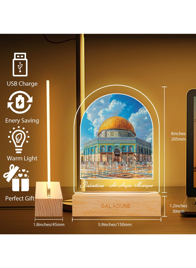 GALADUNE LED Acrylic Night Light, Dome of the Rock, suitable for Ramadan and Islamic celebrations, home decoration, cafe decoration, night lighting  - Image 2