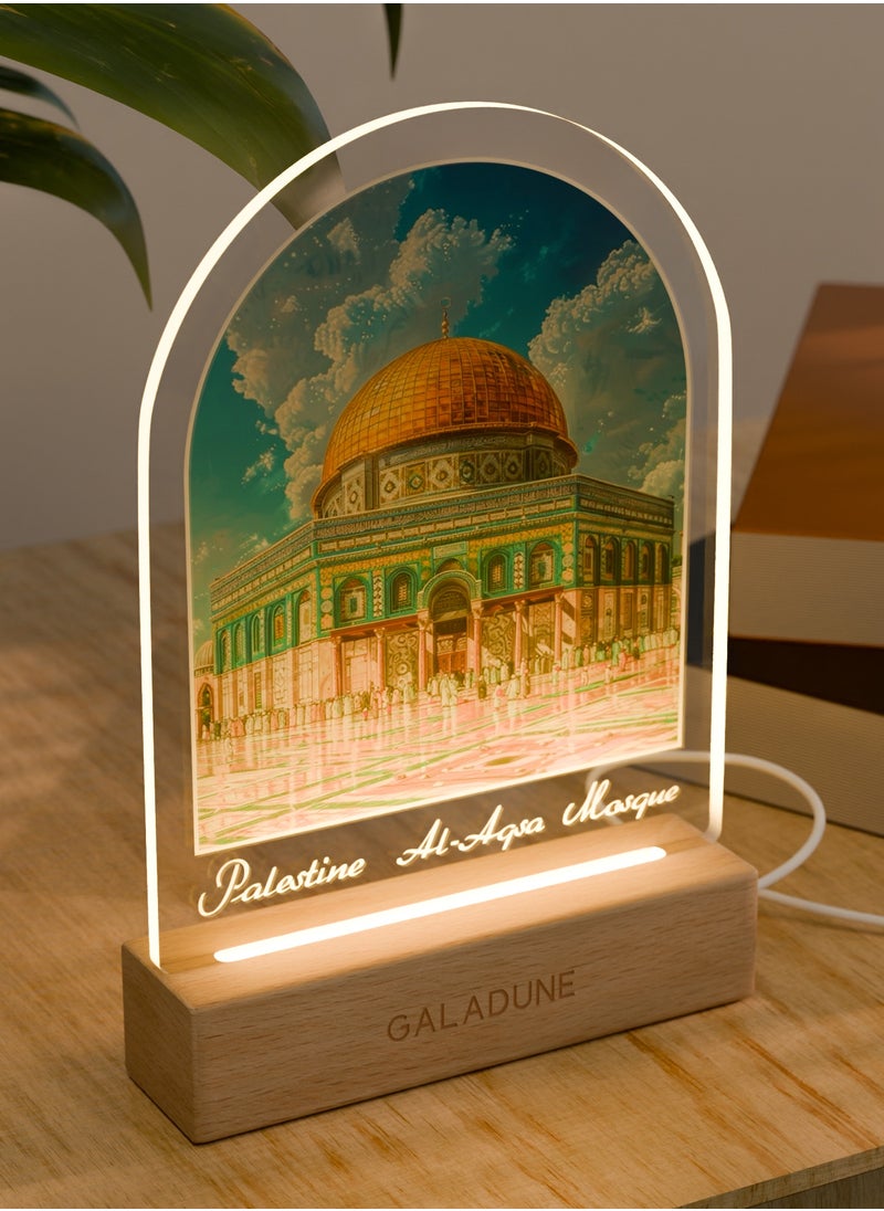 GALADUNE LED Acrylic Night Light, Dome of the Rock, suitable for Ramadan and Islamic celebrations, home decoration, cafe decoration, night lighting  - Image 4