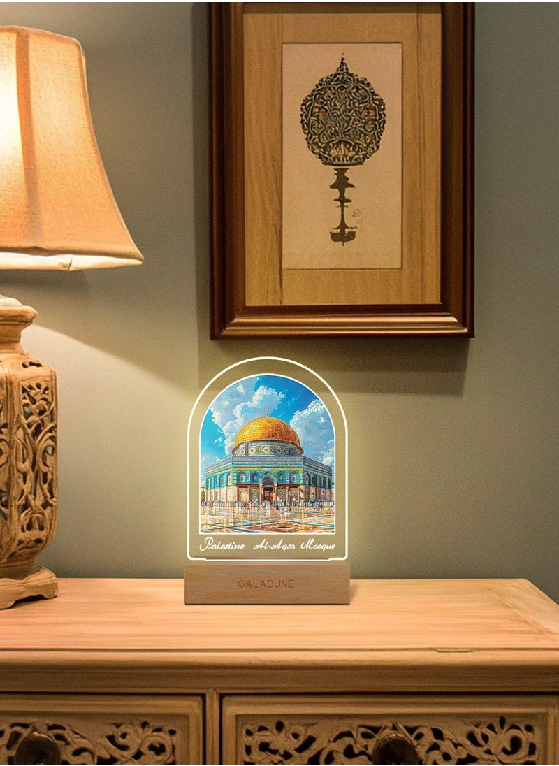 GALADUNE LED Acrylic Night Light, Dome of the Rock, suitable for Ramadan and Islamic celebrations, home decoration, cafe decoration, night lighting  - Image 5