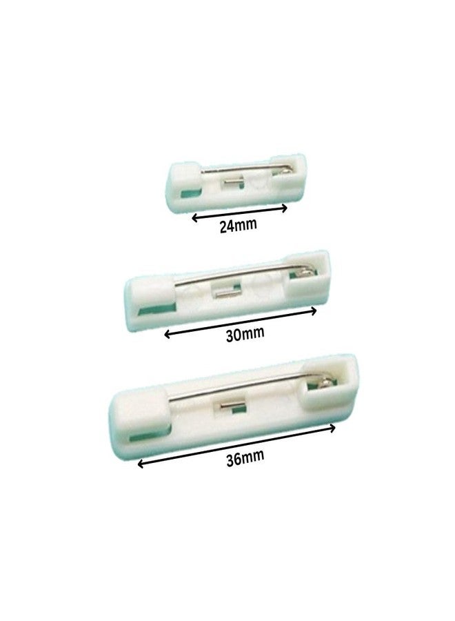 Satra Traders Plastic Safety Brooch Pin Back Badge Backing Clip Blank Base for Jewelry Making Handmade Wedding Brooch DIY Findings | 100pcs | 24mm - Image 3