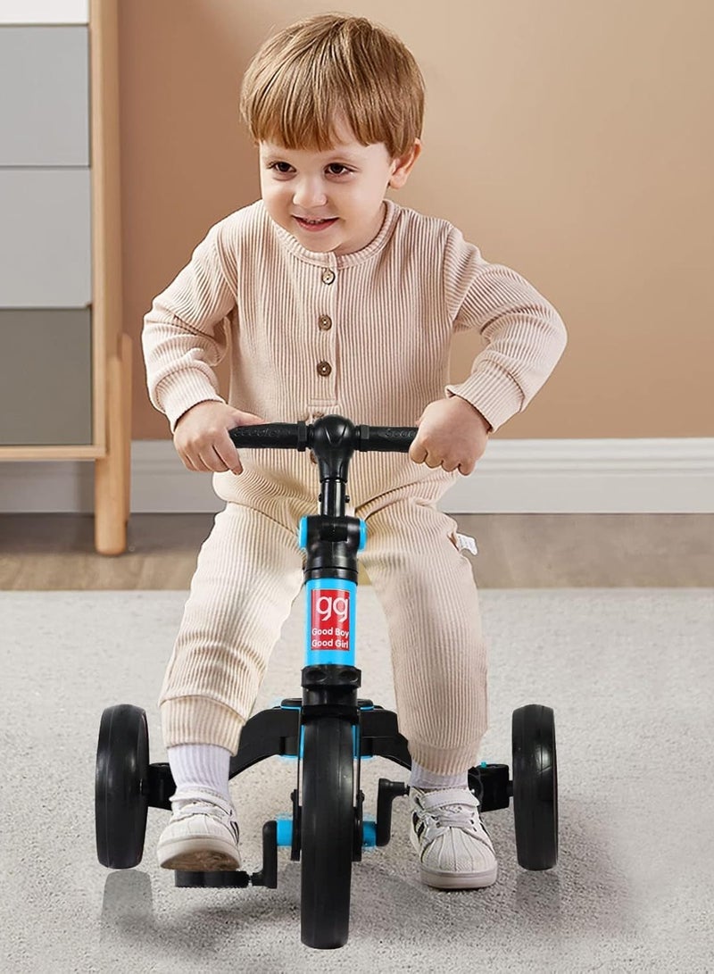 جود بوي دراجة توازن ثلاثية العجلات للأطفال من قطعتين (1-5 سنوات) - مقعد قابل للتعديل، لعبة ركوب داخلية وخارجية - هدية مثالية لعيد الميلاد الأول للأولاد والبنات - Image 4