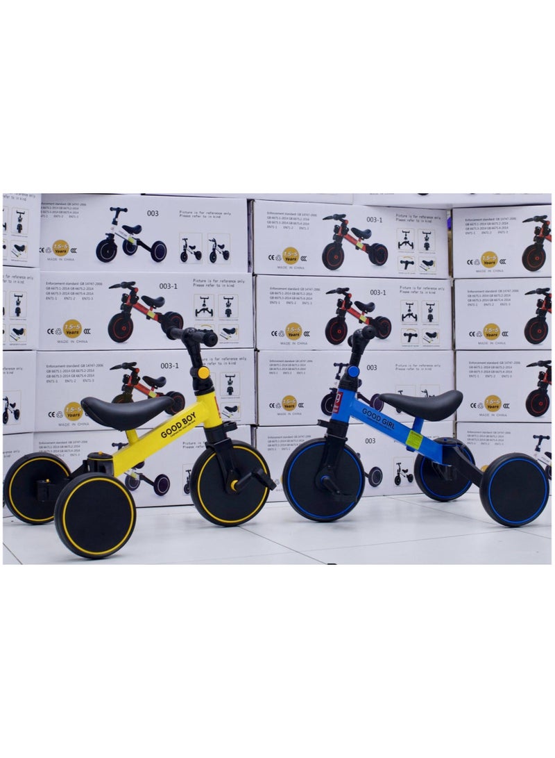 جود بوي دراجة توازن ثلاثية العجلات للأطفال من قطعتين (1-5 سنوات) - مقعد قابل للتعديل، لعبة ركوب داخلية وخارجية - هدية مثالية لعيد الميلاد الأول للأولاد والبنات - Image 5