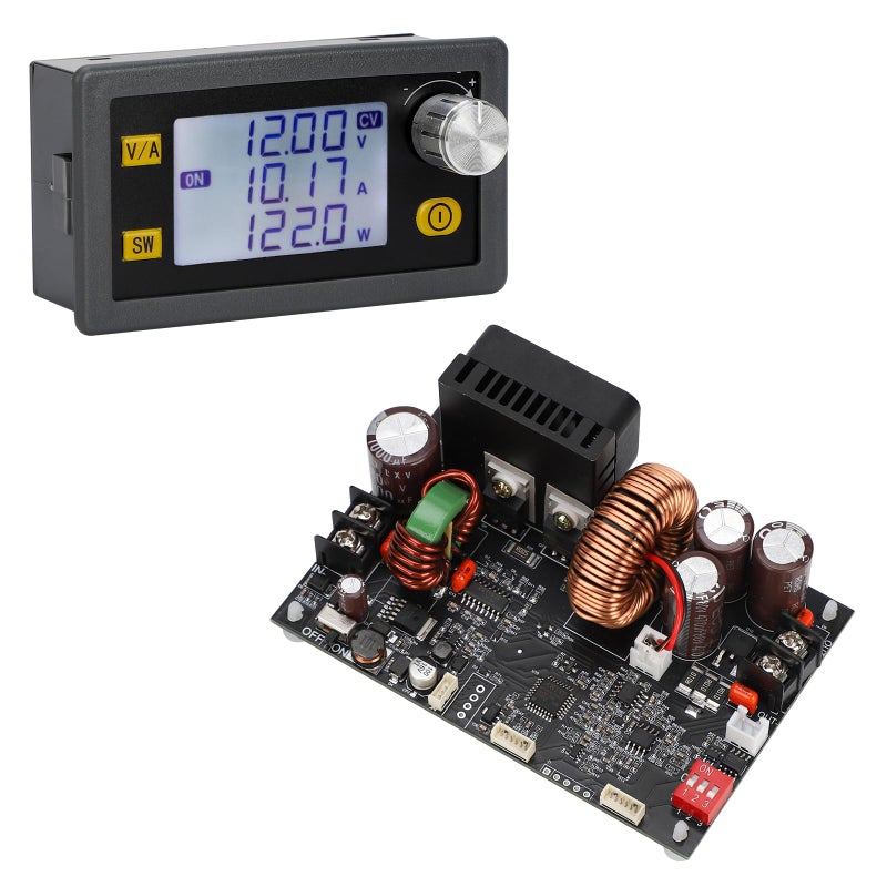 DROK CNC DC Buck Converter with Meter, 6-70V to 0-60V 20A 1200W, DC 5V 9V 12V 24V 36V 48V 60V Fixed Output Voltage, Adjustable Power Supply Voltage Regulator Step Down Module - Image 2