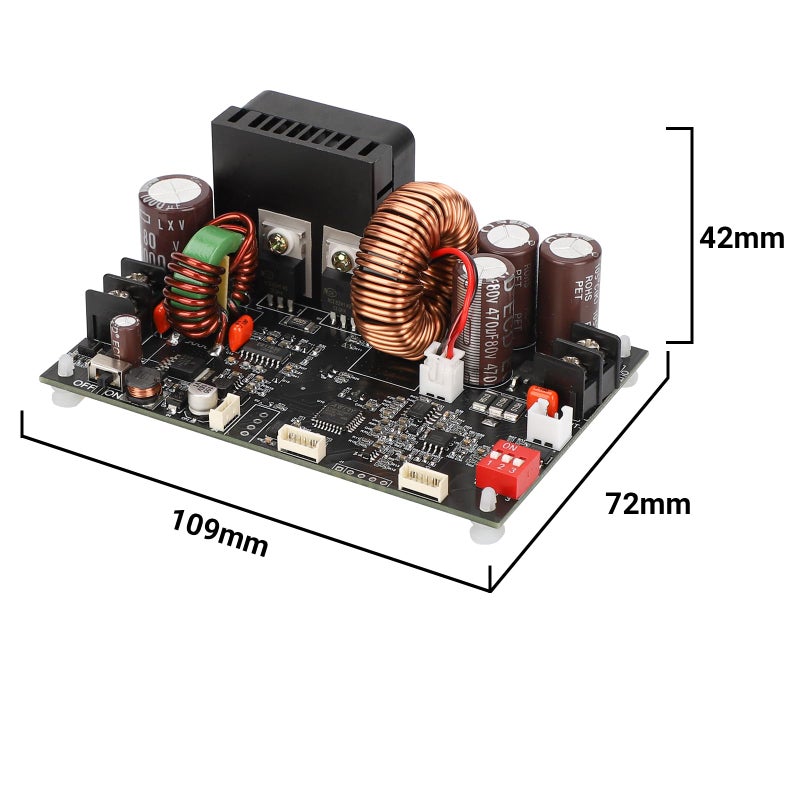 DROK CNC DC Buck Converter with Meter, 6-70V to 0-60V 20A 1200W, DC 5V 9V 12V 24V 36V 48V 60V Fixed Output Voltage, Adjustable Power Supply Voltage Regulator Step Down Module - Image 4