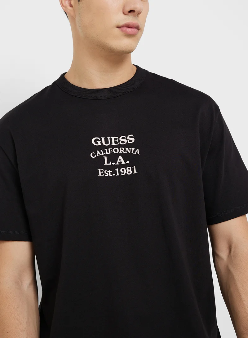 GUESS Printed Short Sleeve Crew Neck T-Shirt