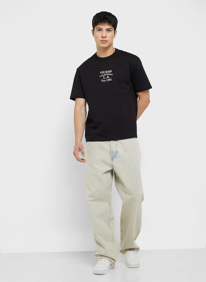 GUESS Printed Short Sleeve Crew Neck T-Shirt