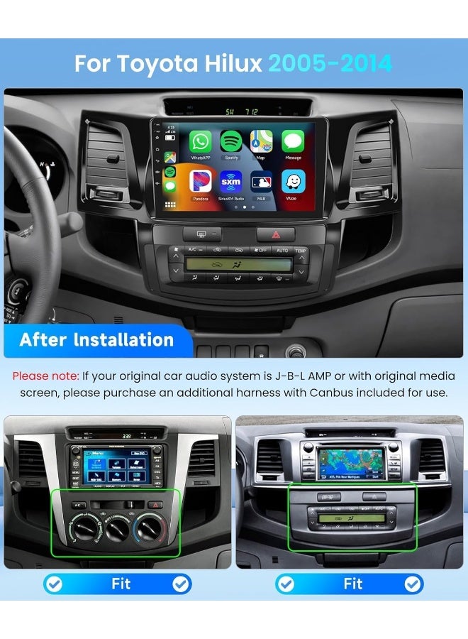 Vierex Fit Toyota Fortuner Car Stereo Android Screen Hilux 2005-2014 With Apple Carplay Android Auto Wireless WiFi DSP FM&AM Bluetooth AHD Camera Included Fast Interface (8+128GB 8CORE) - Image 2