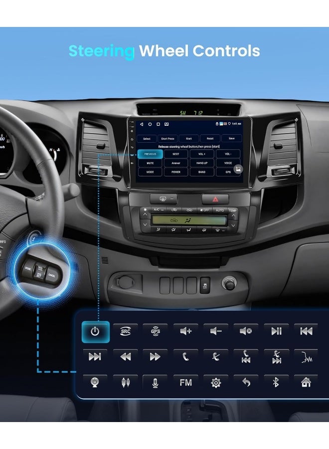 Vierex Fit Toyota Fortuner Car Stereo Android Screen Hilux 2005-2014 With Apple Carplay Android Auto Wireless WiFi DSP FM&AM Bluetooth AHD Camera Included Fast Interface (8+128GB 8CORE) - Image 3