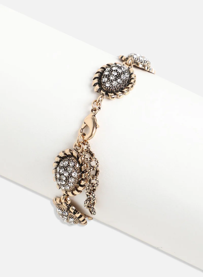 SOHI Twisted Crystal Artificial Bracelet Jewellery