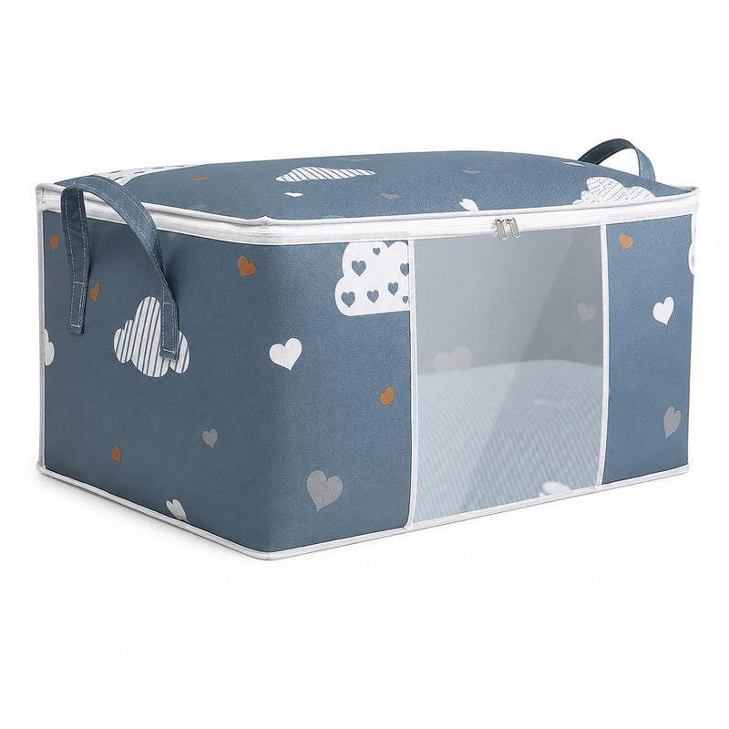 Clothes Storage Bag Bins with Durable Handles, Foldable Closet Organizer Storage Containers for Clothing, Blanket, Comforters, Bed Sheets, Pillows-Assorted color (52 * 37 * 42CM, 3)