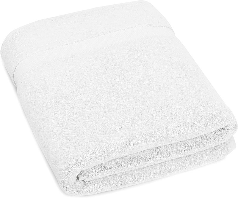 TIQH® Organic Zero Twist Cotton 600 GSM Highly Absorbent & Quick Dry Soft Bath Towel - Pack of 1 (White) - Image 1