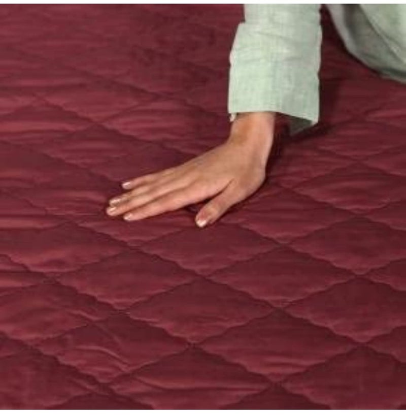 Blizz Mont Microfiber Double Bed Water Proof and Dust Proof King Size Mattress Protector (72 x 72 inch, Maroon) - Image 2