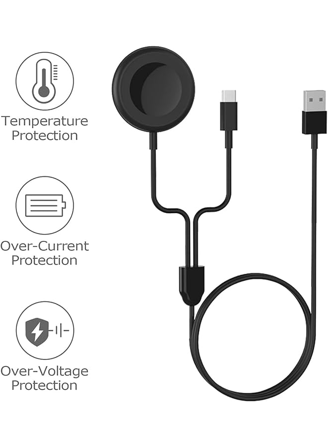 erorex Watch Charger For Galaxy Watch 5 Pro 5 4 3 Active 2 1 Galaxy Watch Usb C Charging Cable Compatible For Samsung Galaxy S22 S21 S20 S10 Note 20 10 9 8 And More 3 Ft 2 In 1 Charger Cable  - Image 5