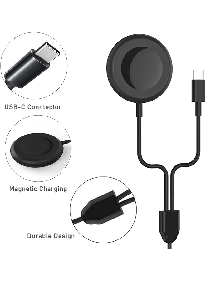 erorex Watch Charger For Galaxy Watch 5 Pro 5 4 3 Active 2 1 Galaxy Watch Usb C Charging Cable Compatible For Samsung Galaxy S22 S21 S20 S10 Note 20 10 9 8 And More 3 Ft 2 In 1 Charger Cable  - Image 3