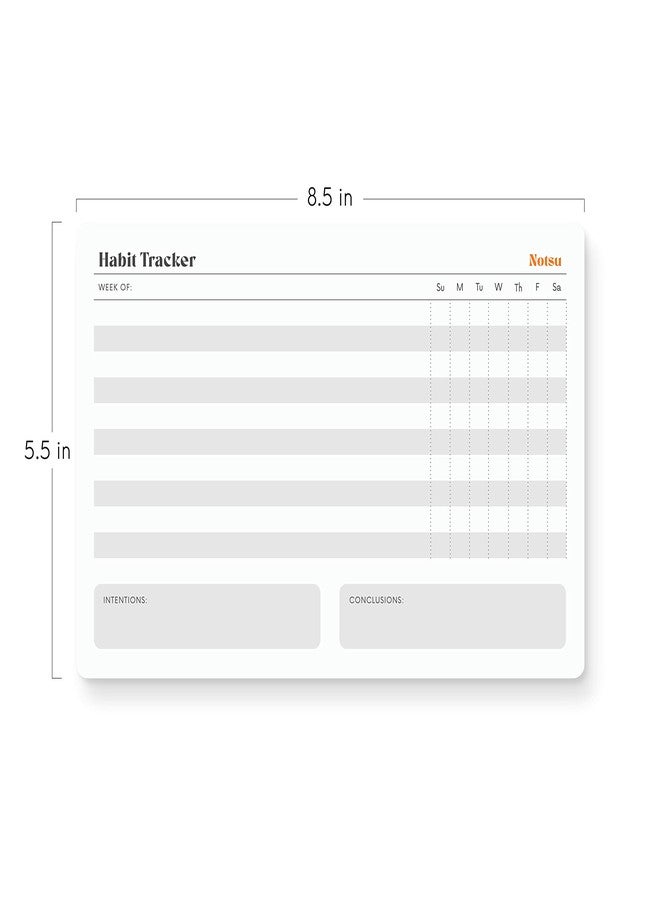 Notsu Weekly Habit Tracker Notepad | Goals Planner Pad and Self Care To Do List | 50 Tear Off Pages, 8.5” x 5.5” - Image 2