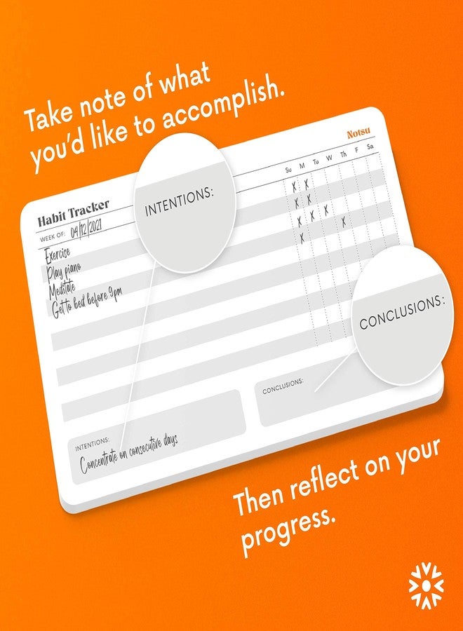 Notsu Weekly Habit Tracker Notepad | Goals Planner Pad and Self Care To Do List | 50 Tear Off Pages, 8.5” x 5.5” - Image 3