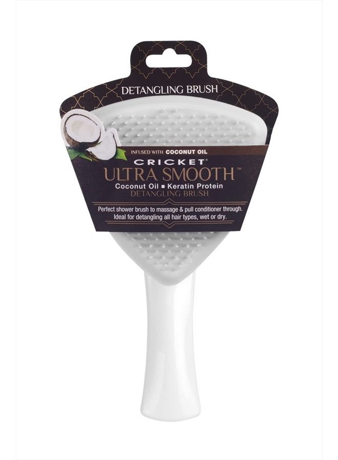 Cricket فرشاة فك تشابك الشعر بجوز الهند فائقة النعومة للشعر الرطب والجاف، مزيلة للتجاعيد، فرشاة استحمام مع زيت جوز الهند وبلاستيك مدعم ببروتين الكيراتين لجميع أنواع الشعر - Image 2