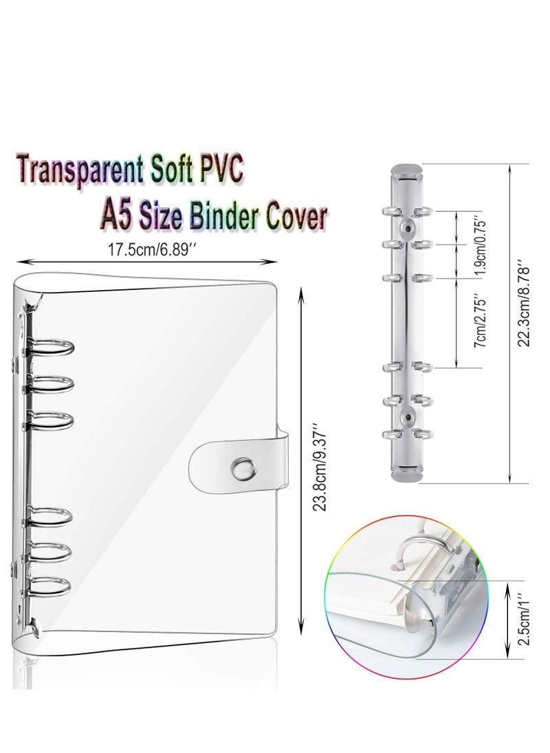 SYOSI - 2 PCS A5 Rainbow Soft PVC Notebook Binder, Refillable Paper PVC Binder - Image 1