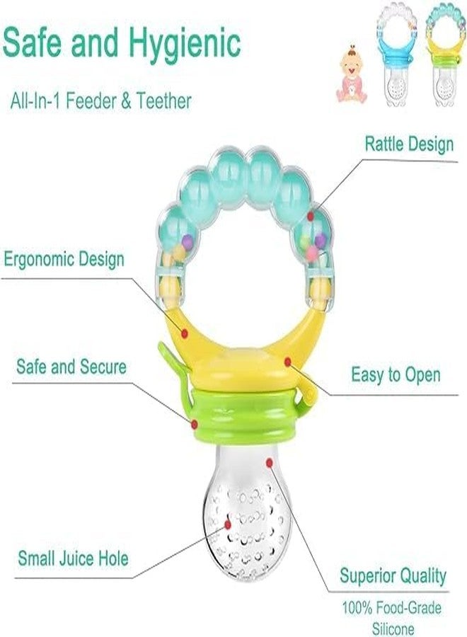 Same As Shown Baby Care Products (Infant||New Born Baby) (Rattle Fruit Feeder) 1Pcs Fresh Food Nibbler Baby Pacifiers Feeder Kids Fruit Feeder Nipples Feeding Safe Baby Supplies Nipple Teat Pacifier Bottles - Image 4