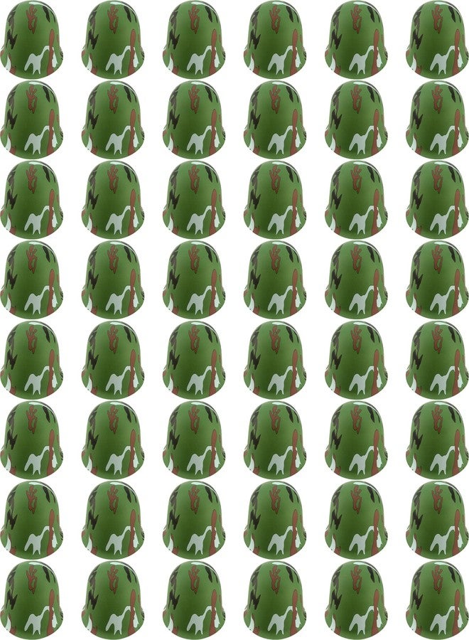 Cotiny 48 Pack Kids Army Helmets Plastic Camouflage Hats Soldier Costume Caps for Children Halloween Costume Accessories Camo Party Supplies - Image 1