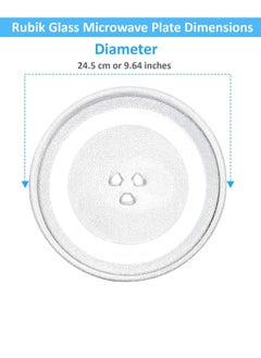 Rubik Microwave Oven Plate Replacement Small (24.5cm) Turntable Glass Tray Dishwasher Safe Universal Compatibility  - Image 2