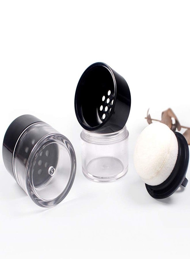 XINGZI 2Pcs 10g/0.34oz Black Mini Empty Refillable Loose Powder Box with Powder Puff Cap and Sifter DIY Cosmetic Foundation Powder Case Blusher Finishing Powder Jar Container for Makeup - Image 5