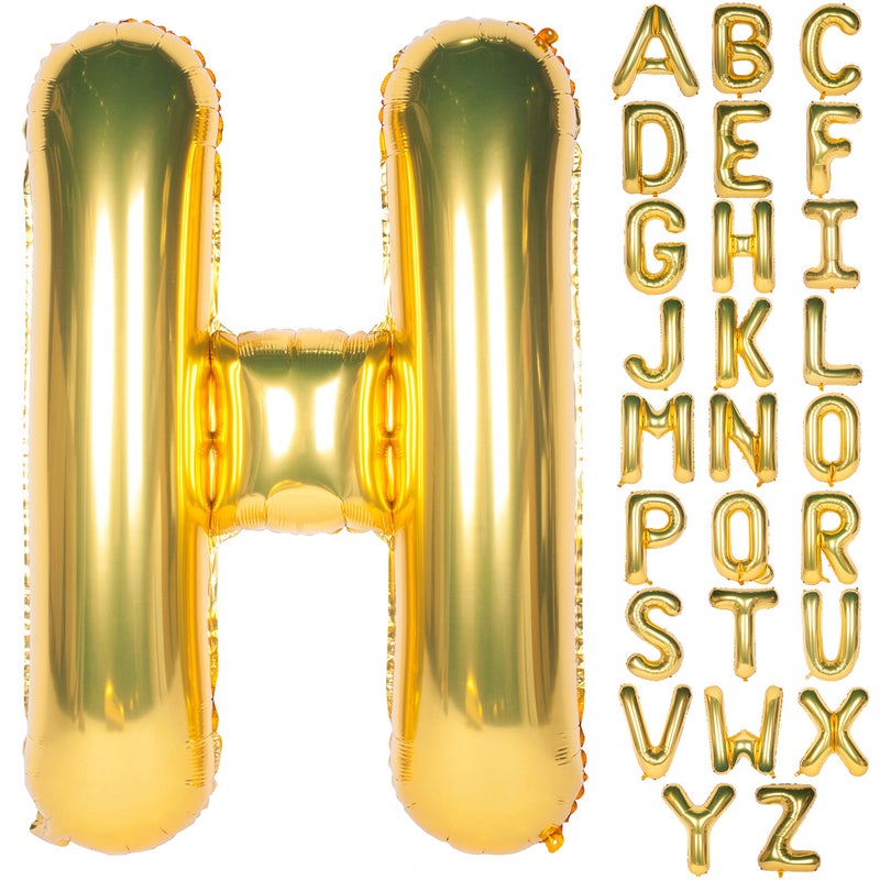 CHANGZHONG Letter Balloons 40 Inch Giant Jumbo Helium Foil Mylar for Party Decorations Gold H - Image 3