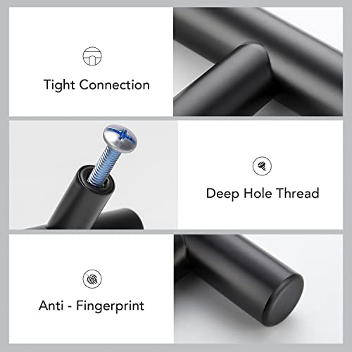 HomeExpert Home Expert 5 Pack Black Cabinet Knobs 2 inch Cabinet Pulls Kitchen Cabinet Handles Matte Black Knobs for Cabinets and Drawer Dresser Pulls Single Hole Kitchen Cabinet Knobs - Image 5