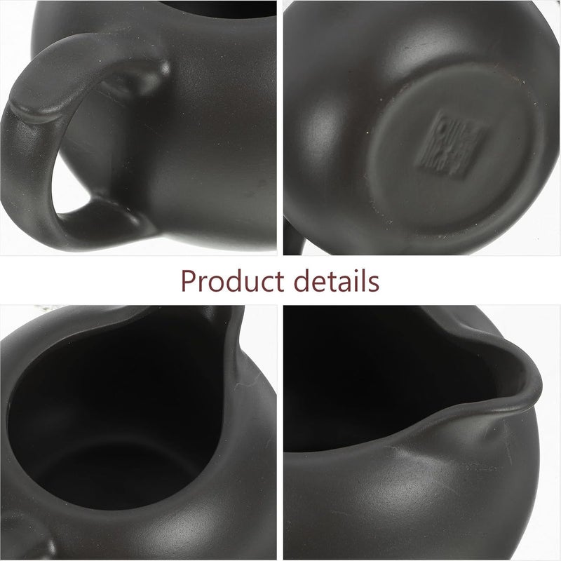 Ceramic Milk Jug Creamer Pitcher Small Milk Kettle Black Medium Size Kitchen Supply for Coffee Serving and Dining - Image 3
