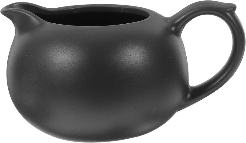 Ceramic Milk Jug Creamer Pitcher Small Milk Kettle Black Medium Size Kitchen Supply for Coffee Serving and Dining - Image 1