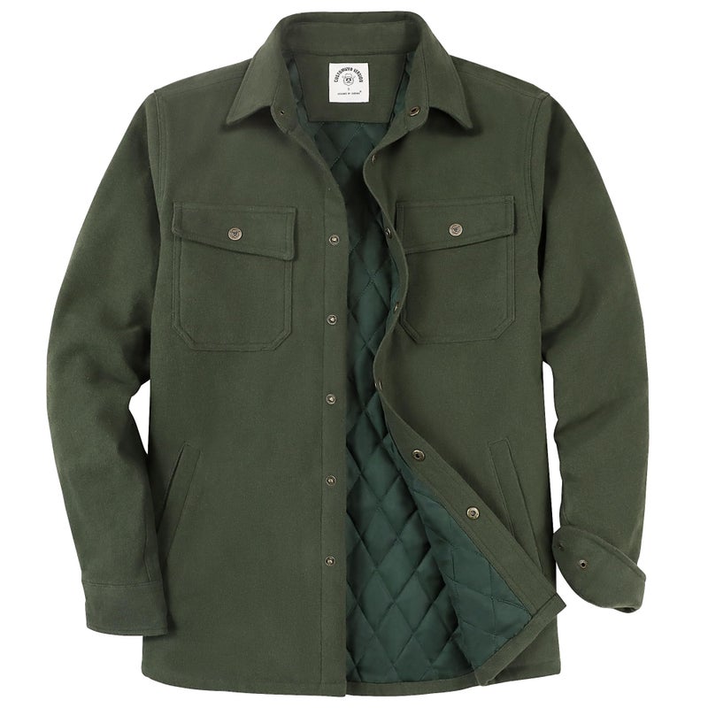 DubinikÂ® Mens Shacket Lightweight Jacket Cozy Warm Lined Overshirt Flannel Shirts For Men Long Sleeve Snap Casual Plaid - Image 1